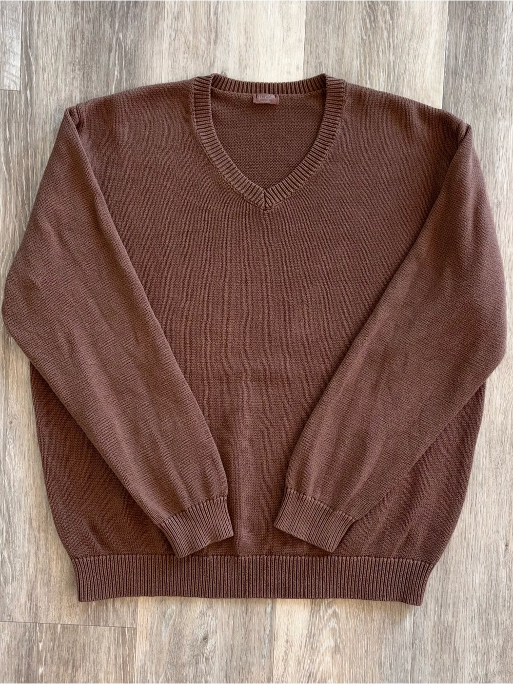 John Galt California Classic V-Neck Brown Sweater Women’s One Size